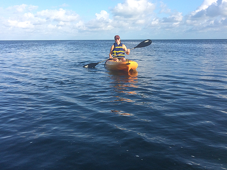 Senior Katie Sturmer in a kayak in the Florida Keys