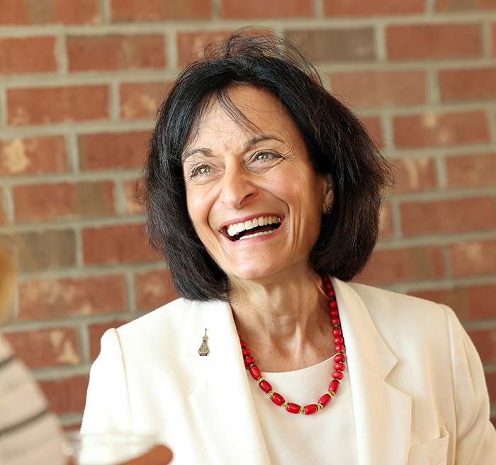 President Dahlberg laughing