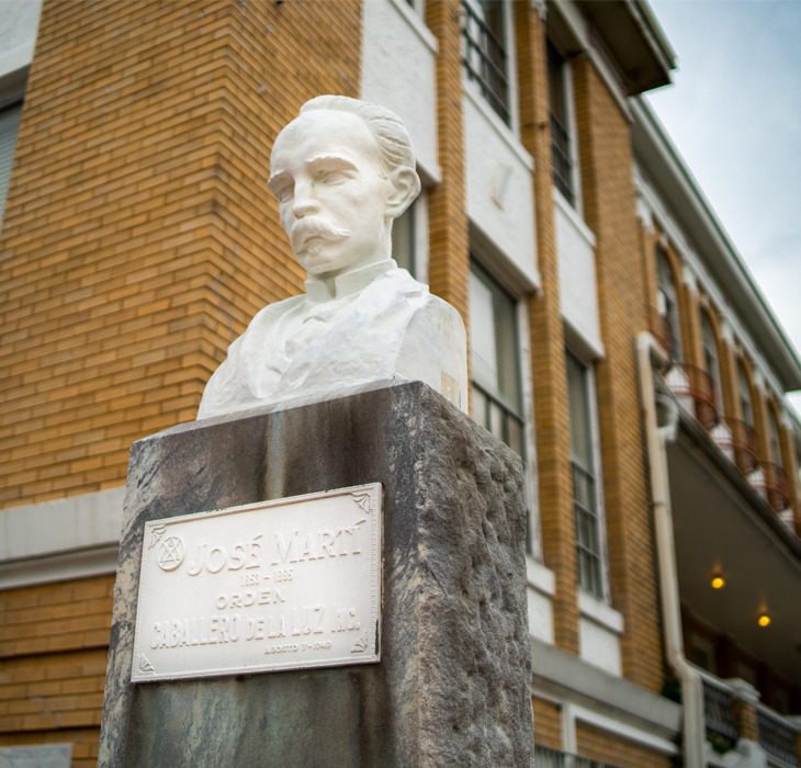 Jose Mari statue outside of Cuban Club in Ybor City