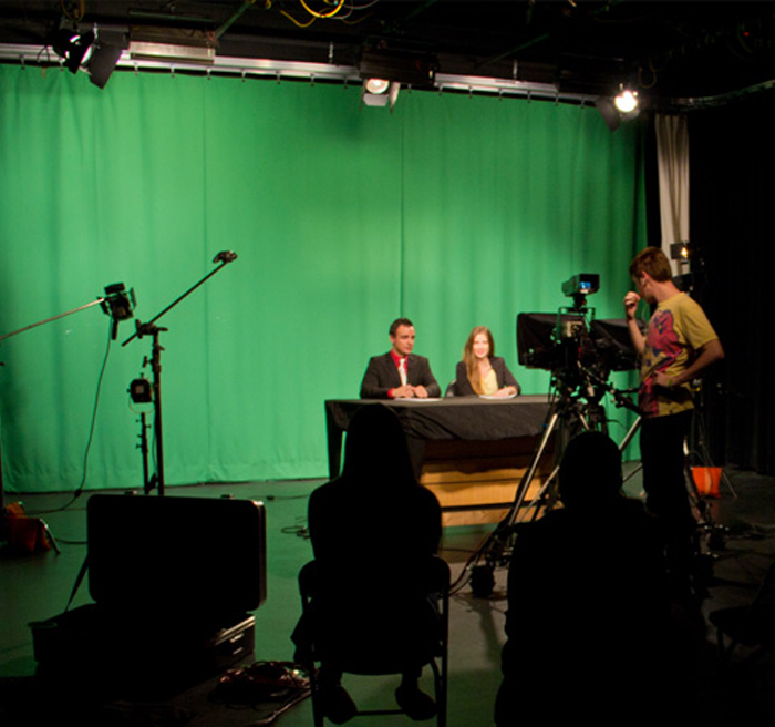 Students reporting for UTTV Spartan Television