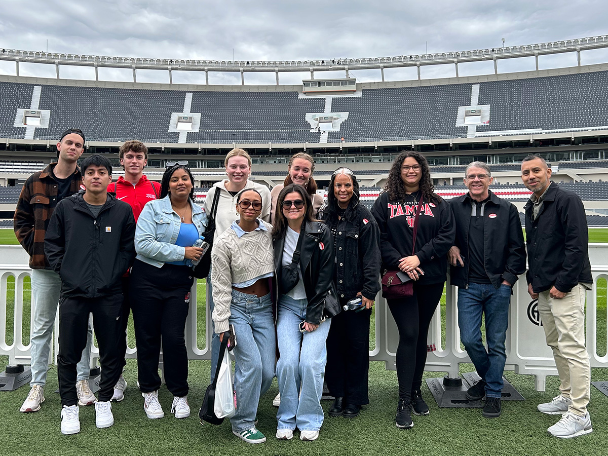Students partaking in a travel course