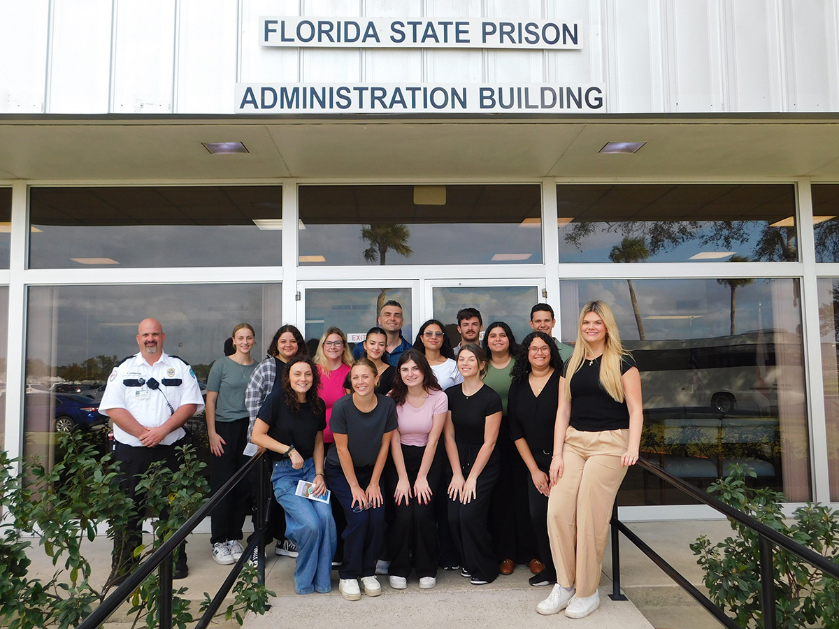 Criminology students on a field trip