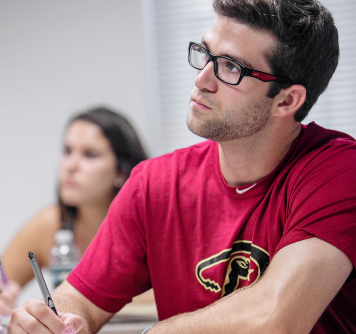 marketing student in class marketing student in class