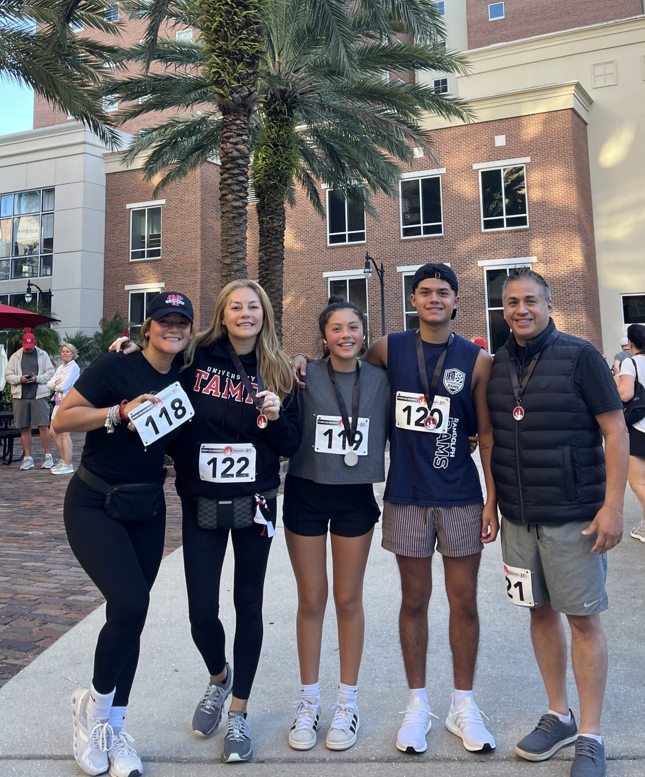 family and students at fall weekend 5K event