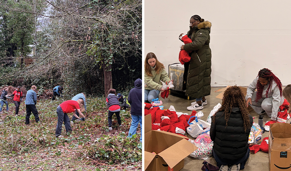 Students donating time