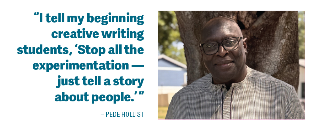 Quote and photo of Pede Hollist 