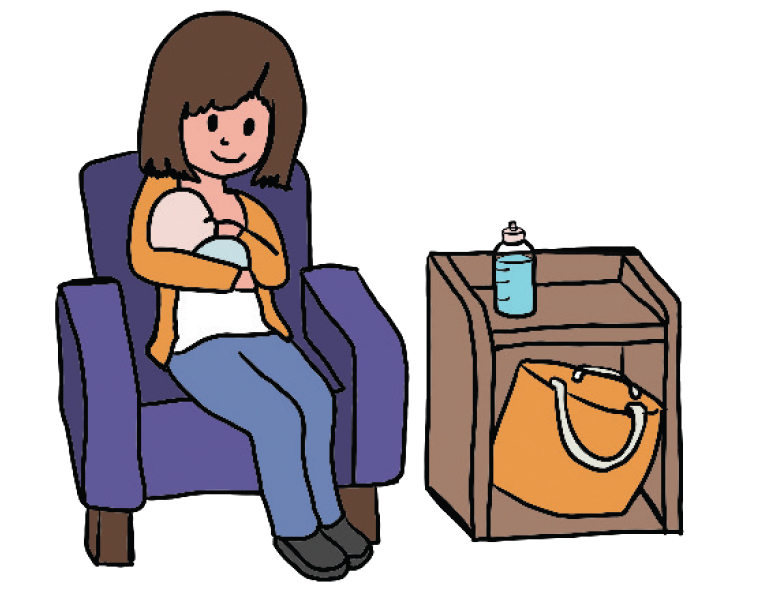 AN ILLUSTRATION OF A WOMAN NURSING A BABY