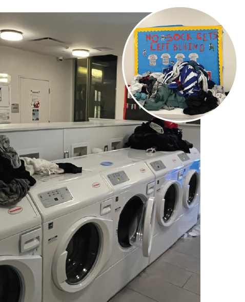 A PHOTO OF A MESSY LAUNDRY ROOM