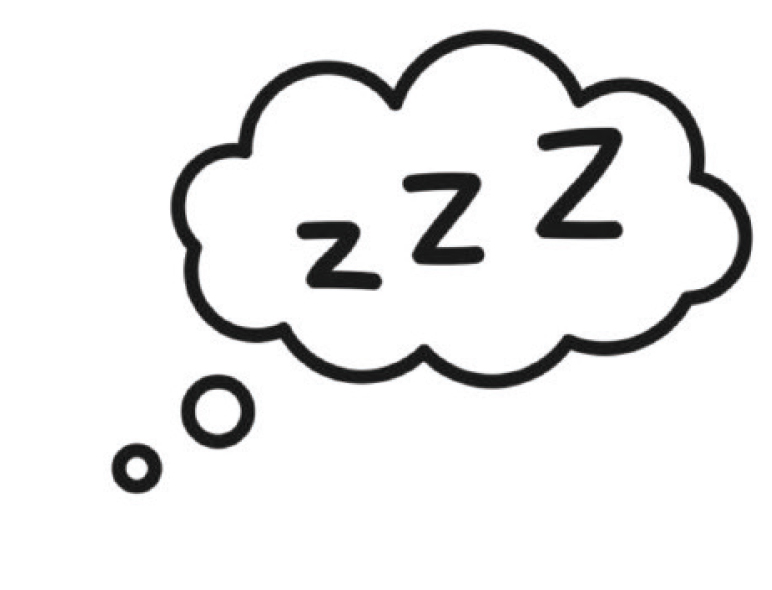 ILLUSTRATION OF THREE LETTER ZS IN THOUGHT BUBBLE