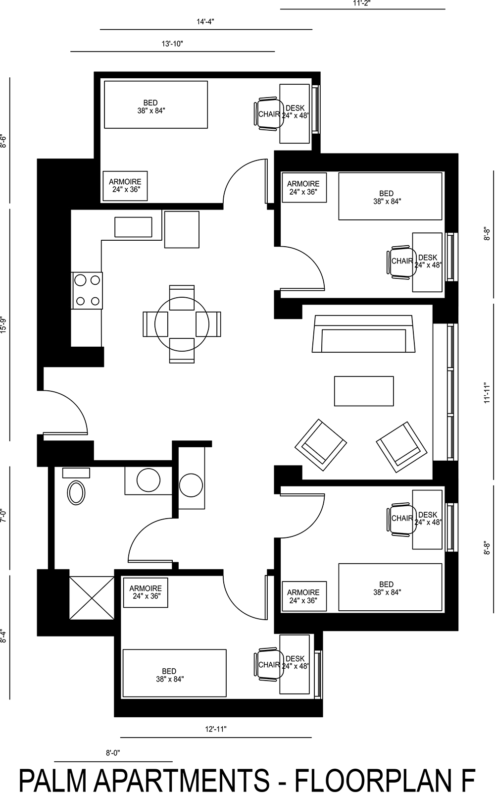 Palm Apartments - Floorplan F
