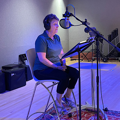 Kenya Dworkin taping her recording