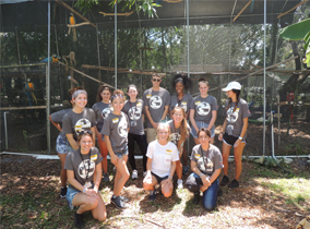 Students at a bird sanctuary