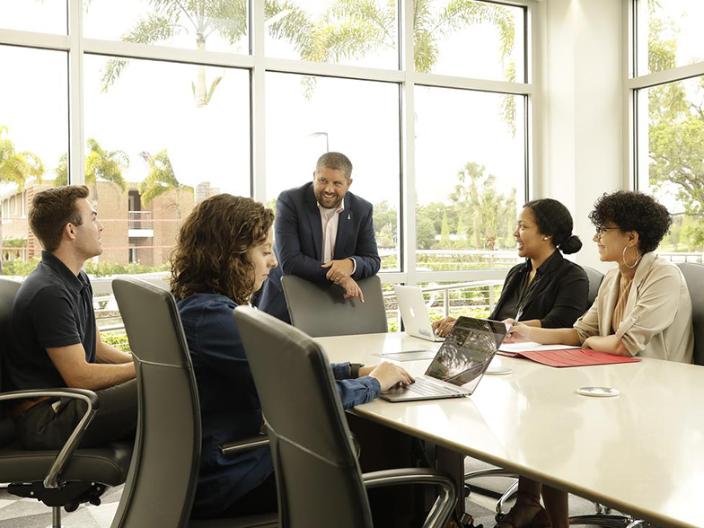 People in the Career Services office
