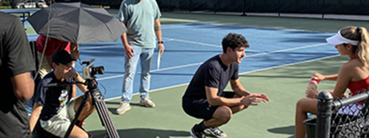 This student got an internship with Film Tampa Bay , where they filmed scenes on the UTampa campus for a project.