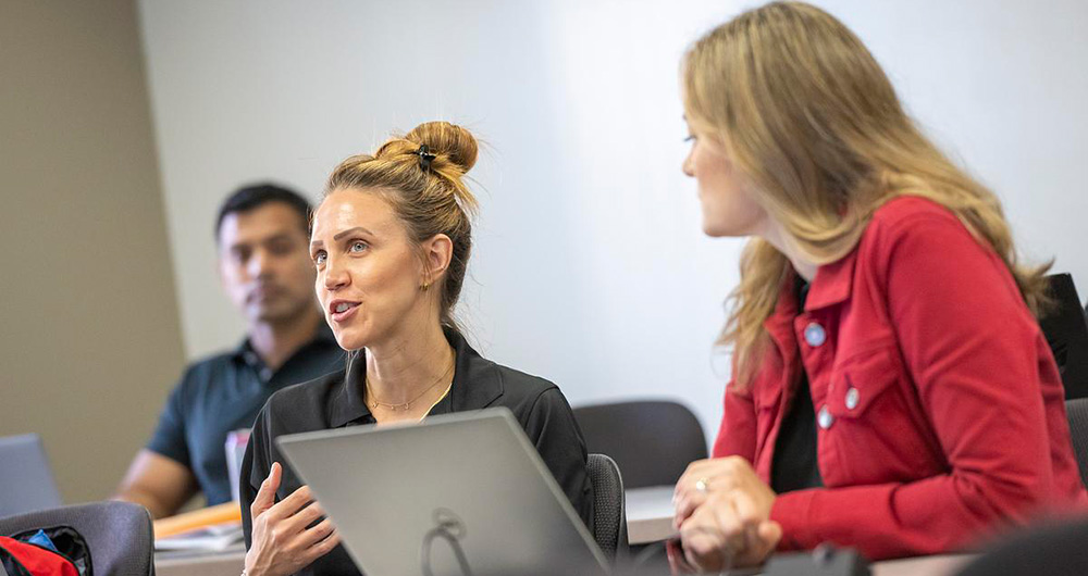 Instructors in a teaching session