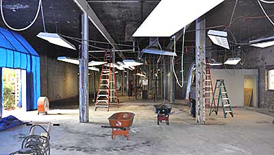 Unfinished inside of building
