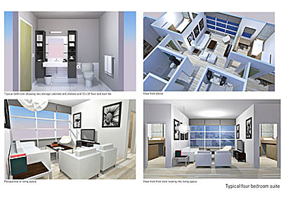 Rendering of 4 bedroom suite