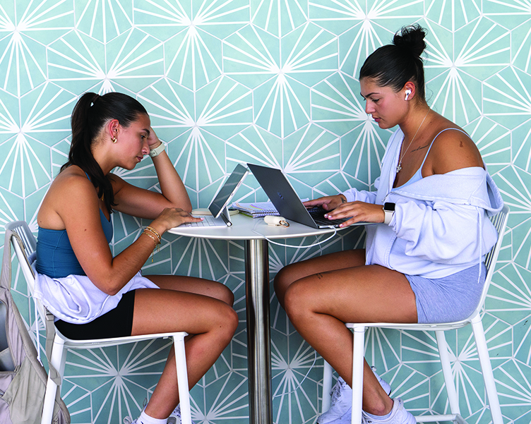 Students studying