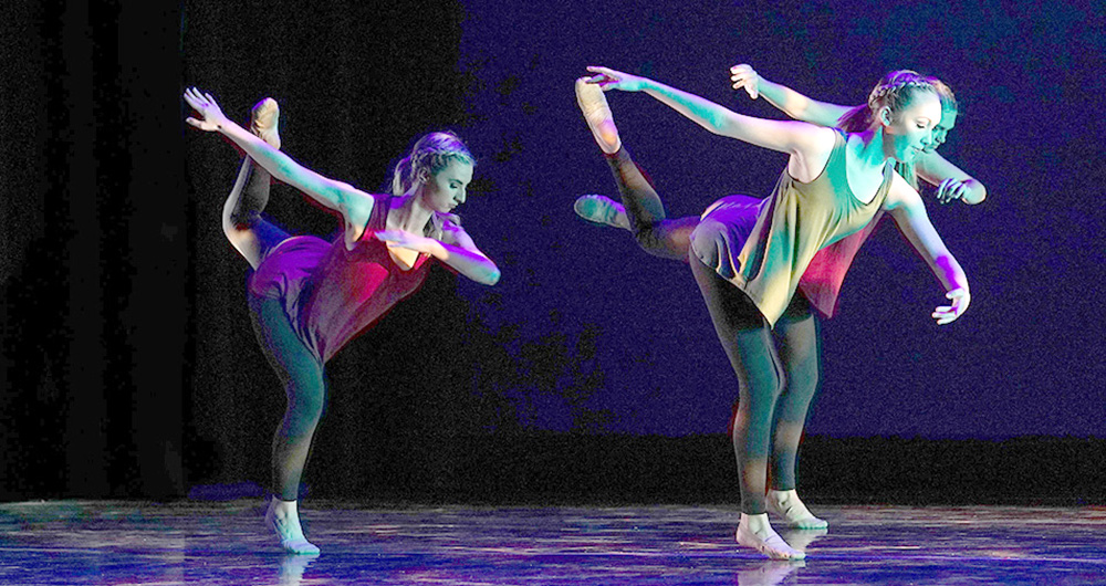 Students performing in the Fall Dance Happening.