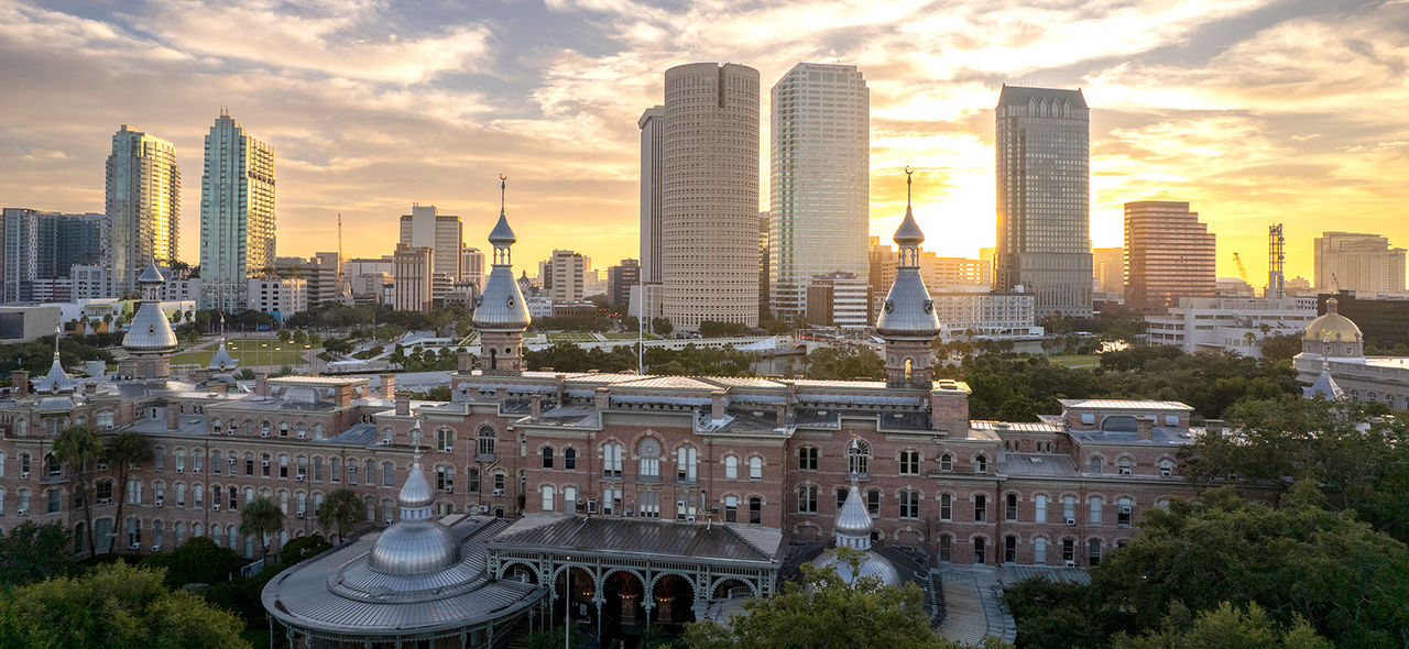 Plant Hall with downtown Tampa in the background
