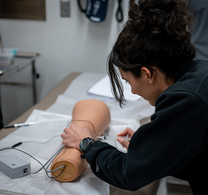 Students drawing blood