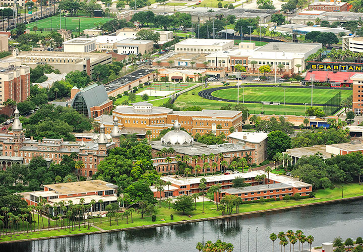 Aerial view of campus