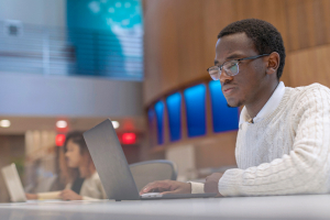 Student studying in ICB