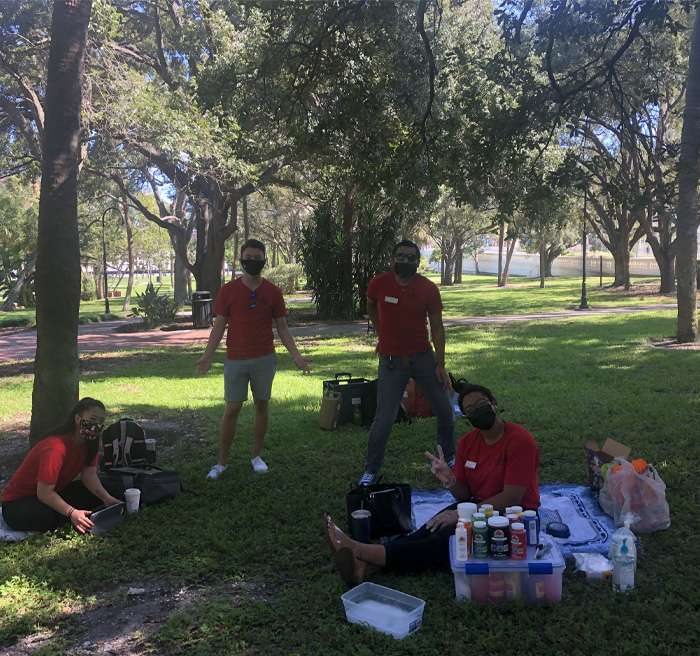 Students in Plant Park