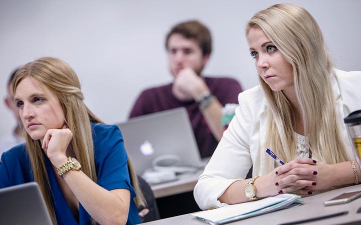 Students sitting in class