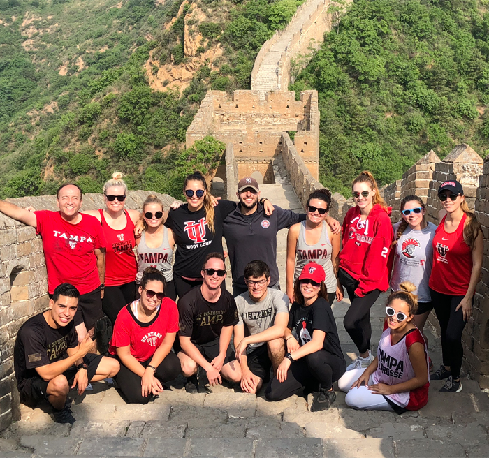 University of Tampa students at the Great Wall of China