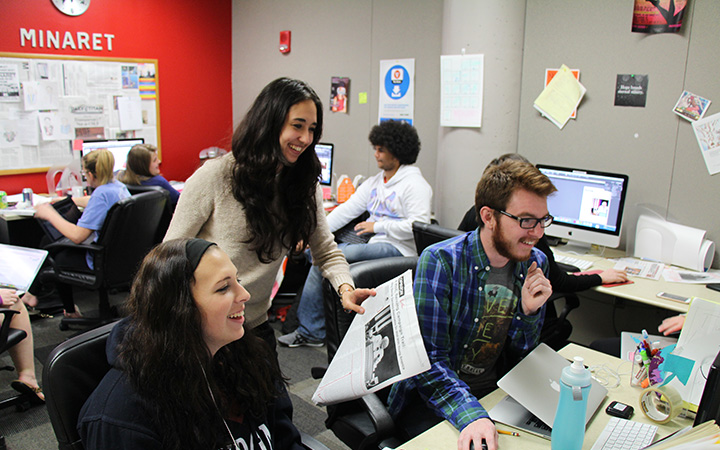 Students in the Minaret office