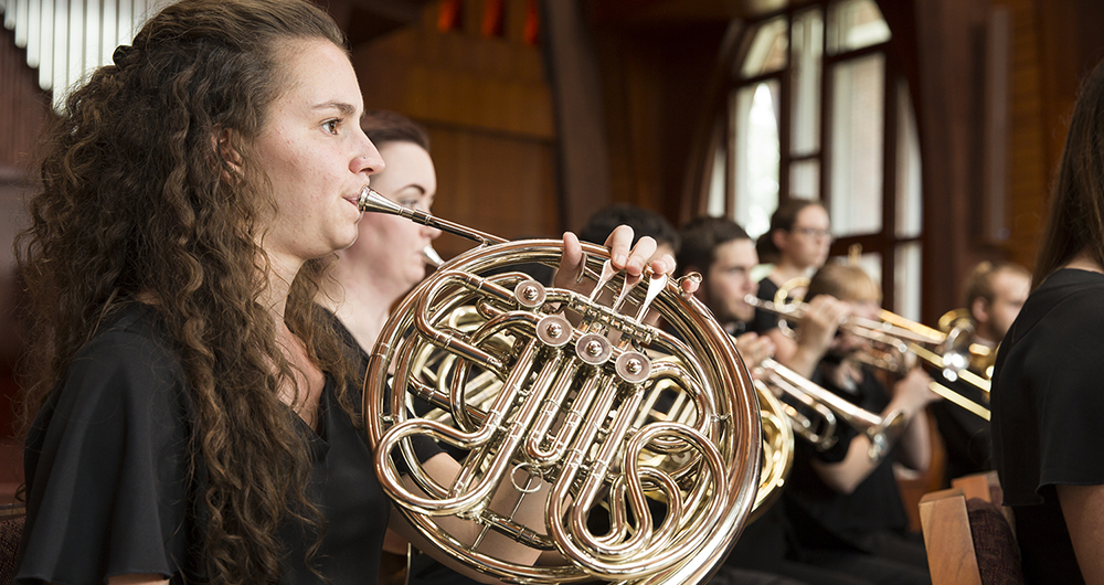 Students in the orchestra