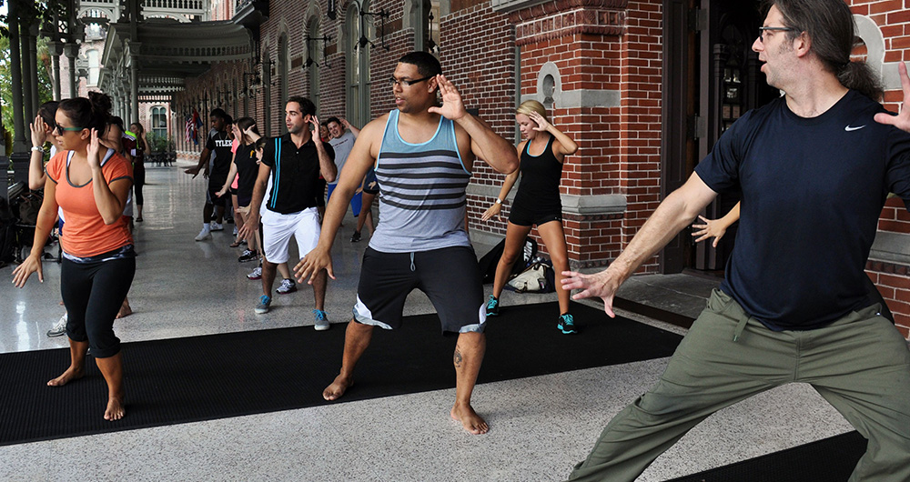 People doing yoga