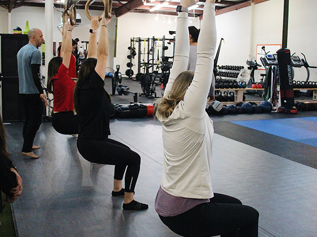 People stretching