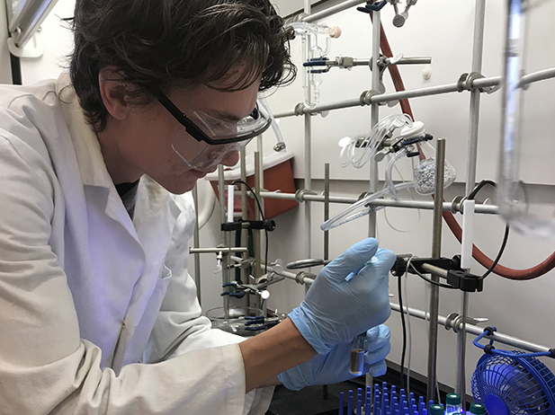 Student in a research lab