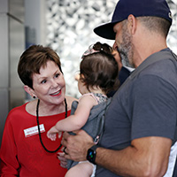 People talking at an event