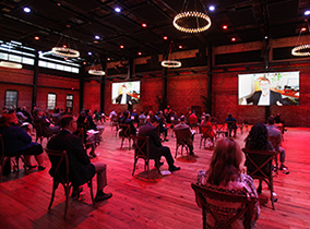 guest chairs spaced to promote social distancing during the 2021 event