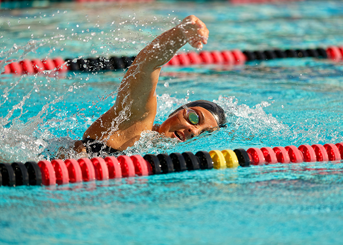 Women's swim team in pool