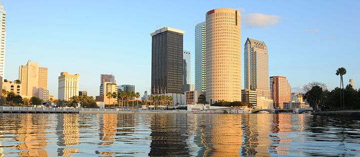 Downtown buildings across the Hillsborough River