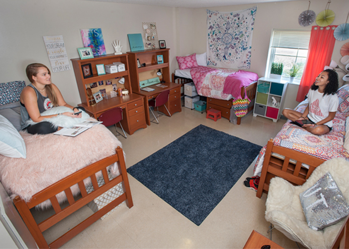 Students in a dorm room