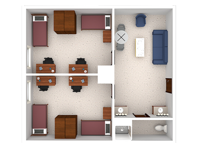 Double room Floor Plan of Morsani Hall