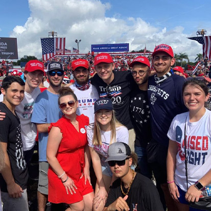 college republican members at rally 