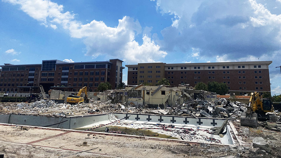 Demolition of the Walker Hall pool