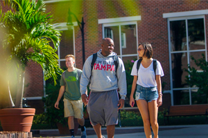 Students walking on campus