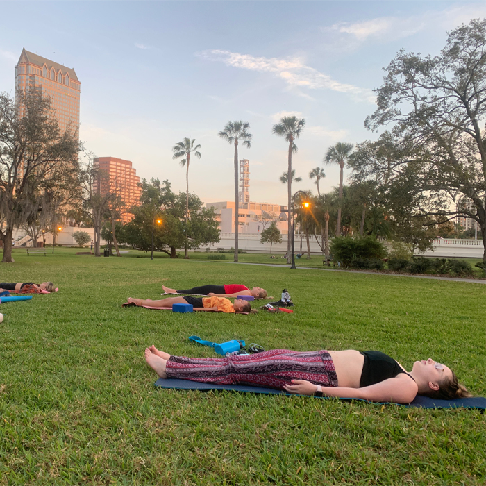 people doing yoga 