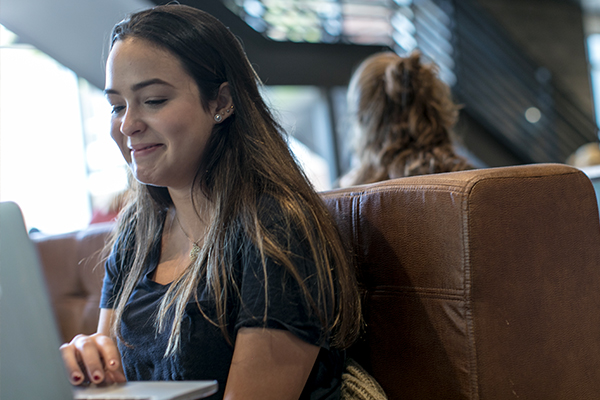 Student on laptop