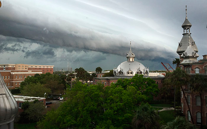 Hurricane over Plant Hall 