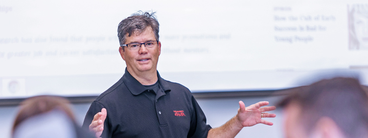 Faculty member teaching a class