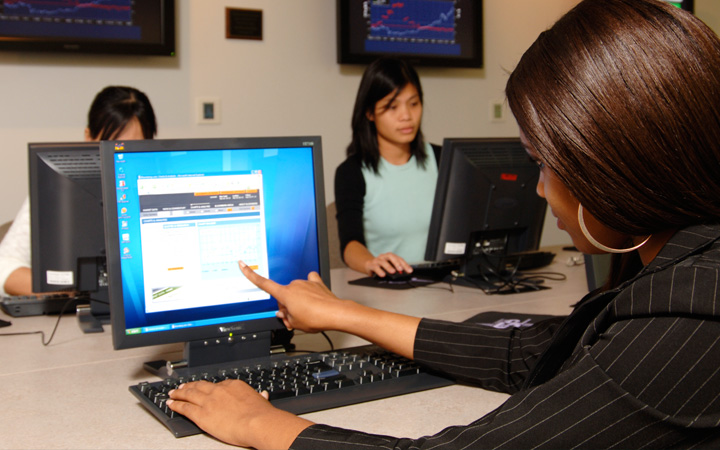 Students using computers