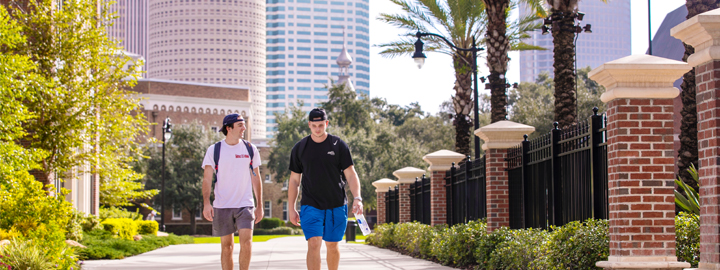 Students walking on campus